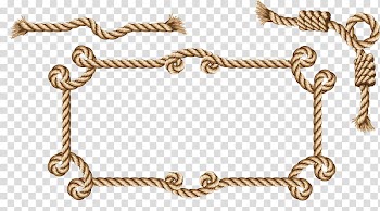 Brwon rope frame illustration, Dynamic rope Knot, Rope knot transparent background PNG clipart