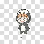BTS CHIBI , anime character wearing penguin costume transparent background PNG clipart