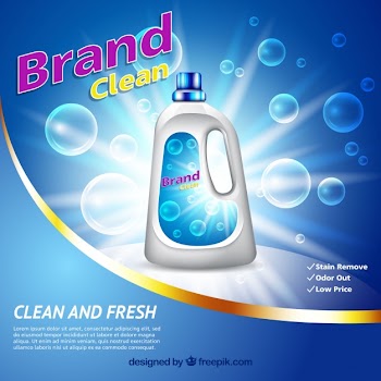Bubble background with detergent Free Vector