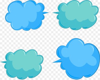 Bubble Dialog box Cloud Blue - Dialog bubbles 