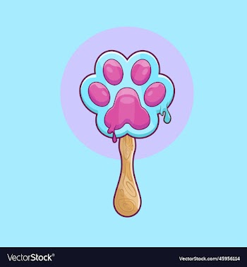 bubble gum ice cream with paw shape
