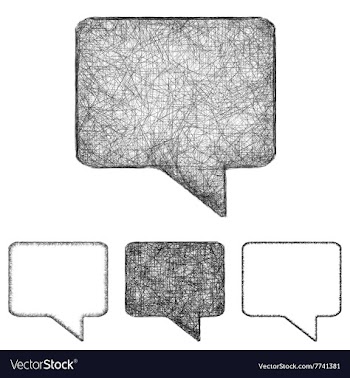Bubble icon set - sketch line art vector image