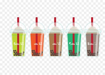 Bubble tea Milk Ginger tea Iced tea - Colorful summer tea drink 