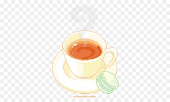 Bubble tea Pixel art Macaron - tea time 