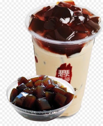 Bubble tea Sundae Milk Gelatin dessert - Okinawa black brick cold milk 