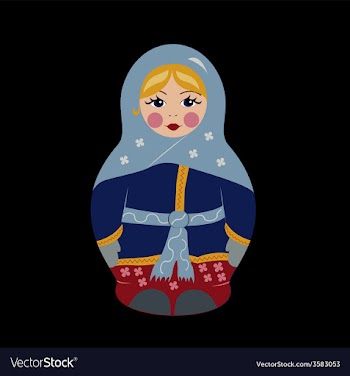  					Bubushka doll in winter vector image														