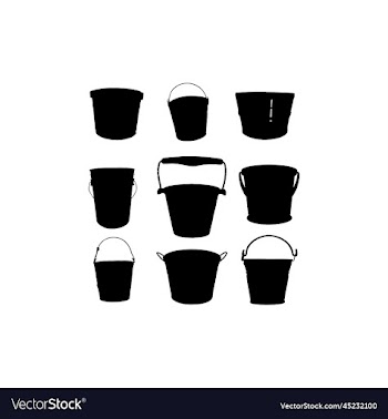 bucket icon set silhouette creative design