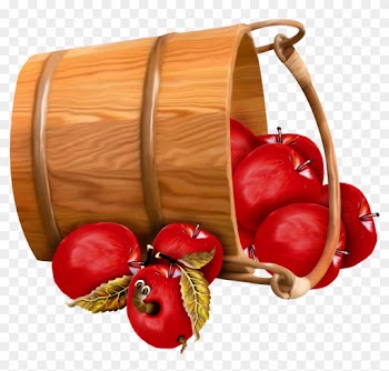 Bucket With Apples Transparent Clipart - Bucket Of Food Clipart