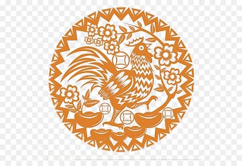 Budaya Tionghoa Chicken Papercutting Chinese zodiac Chinese New Year - Orange Chinese wind cut paper cock decoration pattern 