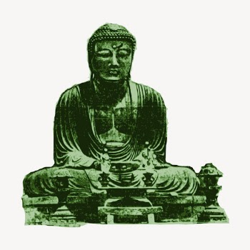 Buddha clipart, green religious statue | Free Vector Illustration - rawpixel