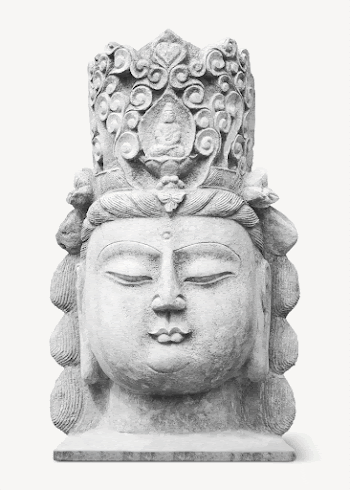 Buddha head statue, collage element | Free PSD - rawpixel