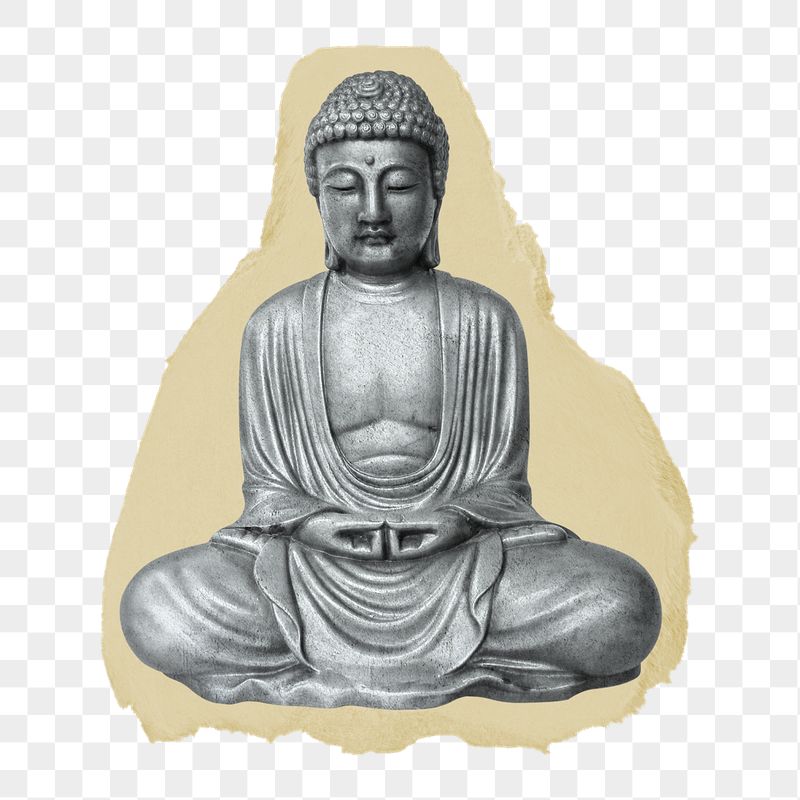 Buddha statue png ripped paper | Free PNG - rawpixel