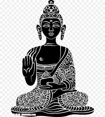Buddhahood Buddhism Drawing Silhouette - The silhouette art style of Sakyamuni Buddha statue 