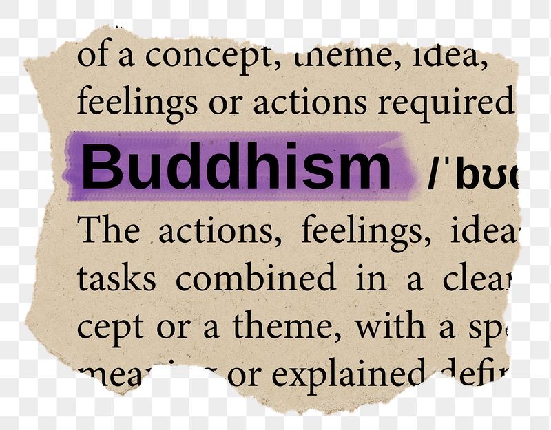 Buddhism png word sticker, torn | Free PNG - rawpixel