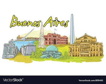 Buenos aires doodles vector image