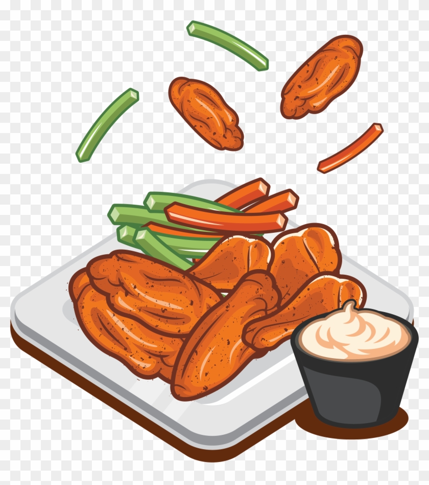 Buffalo Wing Sausage Fried Chicken Fast Food - Buffalo Wings Vector