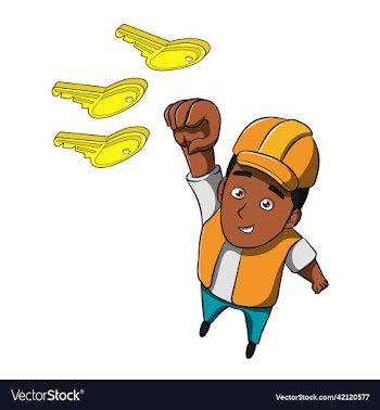 builder worker cartoon character construction