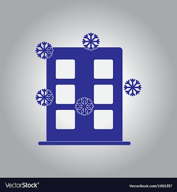Building and snow vector image