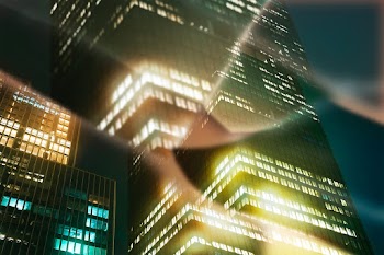 Building at night with prism… | Free stock photo | High Resolution image