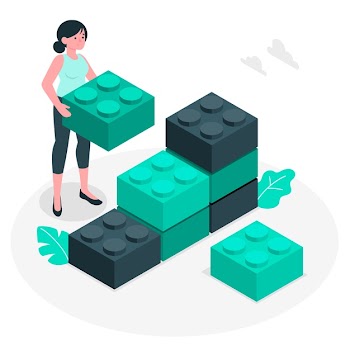 Building blocks concept illustration Free Vector