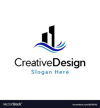 Building commercial water creative logo vector image