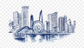 Building Drawing Architecture Sketch - Vector city buildings 