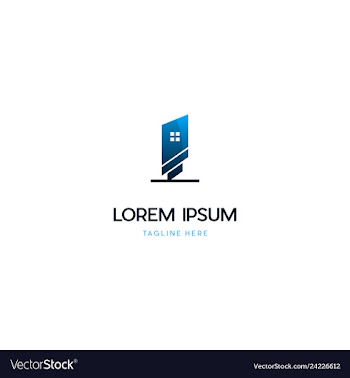 Building finance high tower logo design vector image