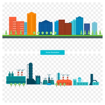 Building Flat design Apartment Illustration - Vector city illustration 