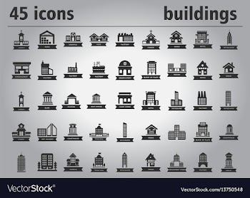 Building icons set vector image