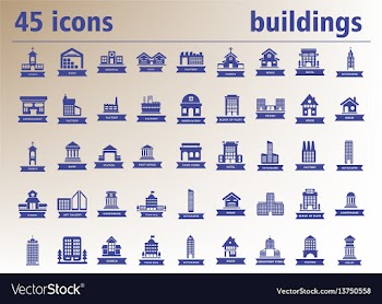 Building icons set vector image