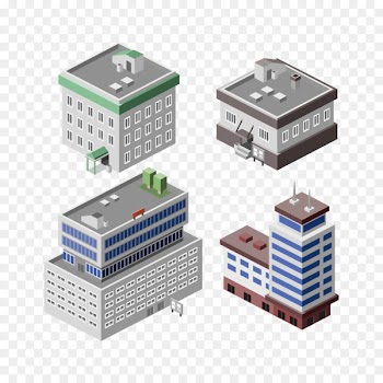 Building Isometric projection Office Illustration - Vector building 