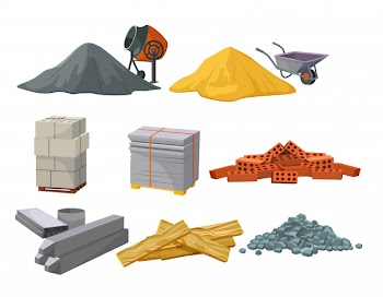Building material heaps set Free Vector