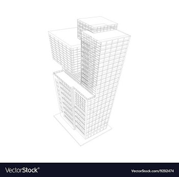 Building modern wireframe vector image