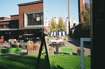 Building Near Bench and Grass
