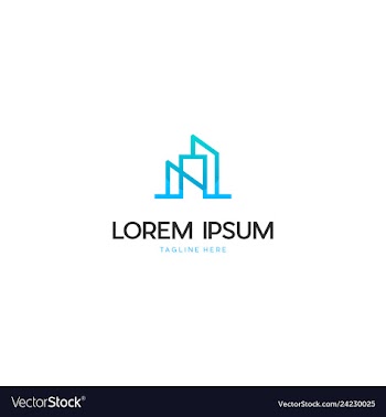 Building outline business logo design vector image