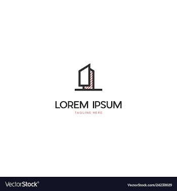 Building outline business logo design vector image