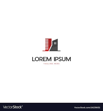 Building outline business logo design vector image