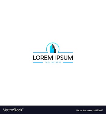 Building outline business logo design vector image