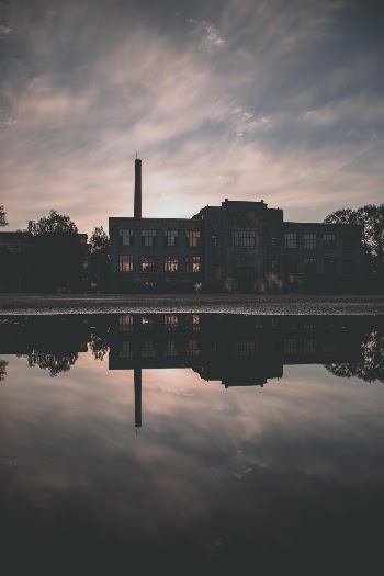 Building Reflected on Water