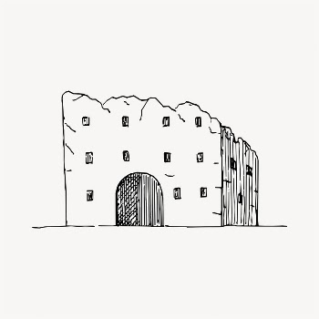 Building ruin illustration clipart vector. | Free Vector - rawpixel