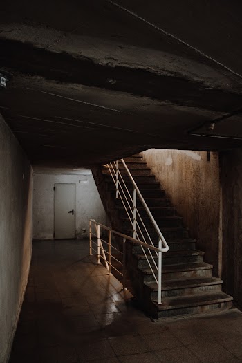 Building Staircase With White Railing