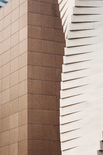 Building Wall With Brown Tiles