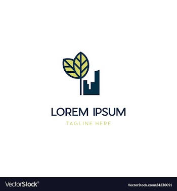 Building with leaf nature logo vector image