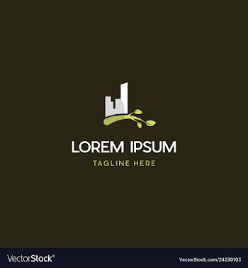 Building with leaf nature logo vector image
