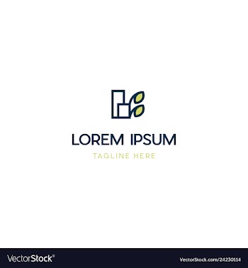 Building with leaf nature logo vector image
