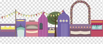 Buildings and banner , Flea market Bazaar, An ornamental bazaar stall transparent background PNG clipart