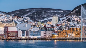 Buildings and Houses on Mountain Slope