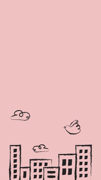 Buildings doodle phone wallpaper, pink | Free Photo - rawpixel