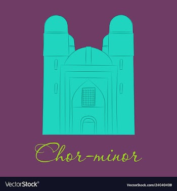 Bukhara uzbekistan chor minor vector image