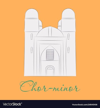 Bukhara uzbekistan chor minor vector image
